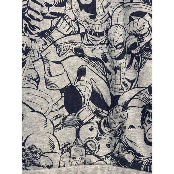 Marvel Comics Themed  Sweatshirt Hoodie Youth Large Gray & Navy TV Super Hero - Picture 8 of 16